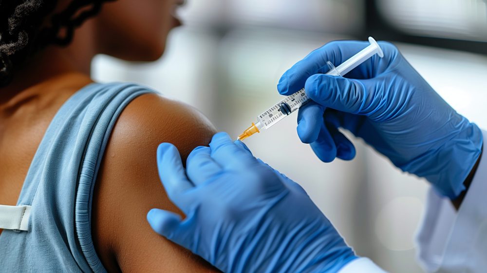 Female getting an injection